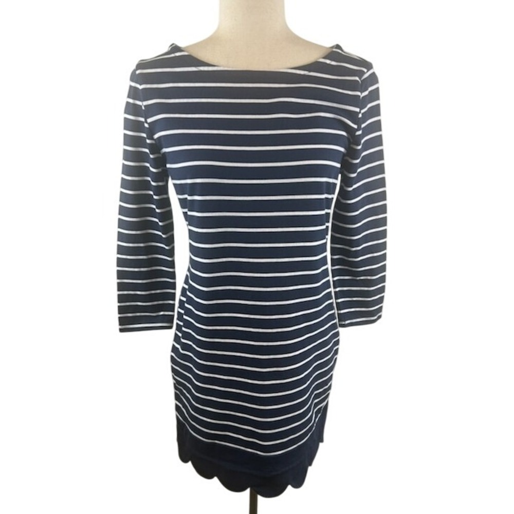 Vineyard Vines Women's Size XS Navy White Stripe Boat Neck Dress